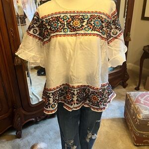 White embroidered top